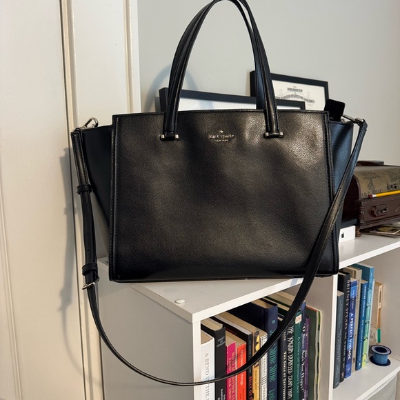 Kate Spade Black Leather Tote Bag - Picture 1 of 9